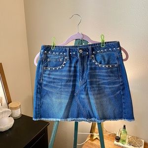 American Eagle Jean Mini Skirt with Studs